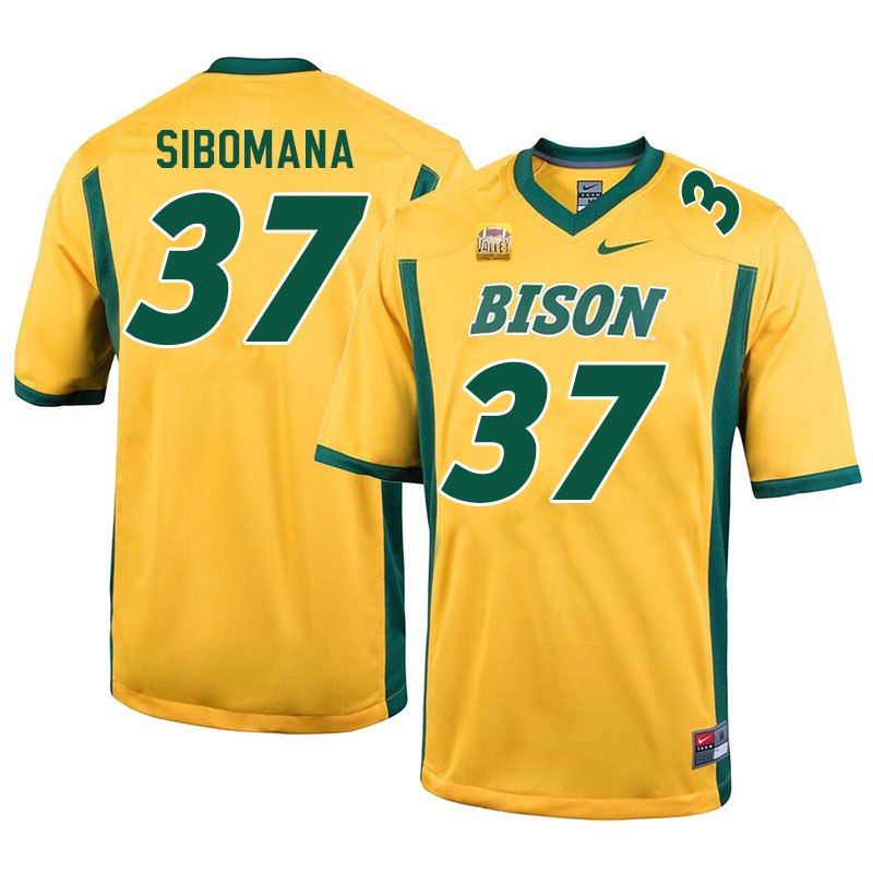 Men #37 Enock Sibomana North Dakota State Bison College Football Jerseys Sale-Yellow - Click Image to Close